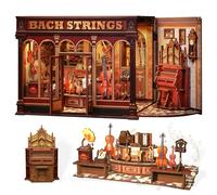 CUTEBEE Book Nook Kit - Casa delle bambole fai da te in miniatura House Musical Room, legno elegante e lussureggiante, decorazione per libreria, regalo per famiglia e amici