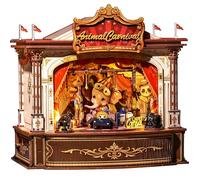 CUTEBEE Book Nook - Kit per casa delle bambole per adulti, casa in miniatura girevole fai da te, decorazione creativa, il mondo colorato degli animali, regali unici (Animal Carnival)