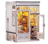 CUTEBEE Book Nook Kits for Adults - Casa delle bambole fai da te in miniatura con luce a LED, in legno, elegante e ornato, in miniatura, per costruire Sich(The Scholar's Bookstore)