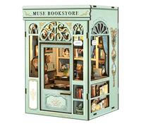 CUTEBEE Book Nook Kits for Adults - Casa delle bambole fai da te in miniatura con luce LED (Muse Bookstore)