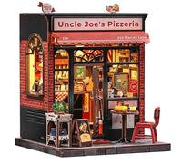 CUTEBEE Book Nook per Adulti - Miniatura Fai da Te per casa delle Bambole con Luce LED, Miniatura a Tema Pizza da Costruire da Soli, Regali per familiari e Amici(Uncle Joe's Pizzeria)