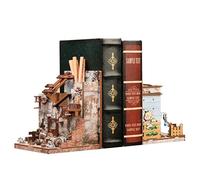 CUTEBEE Kit Book Nook - Confezione da 2 fermalibri in miniatura di Natale - Decorazione per libreria - Diorama - Kit di costruzione per adulti (Amore e Pace)