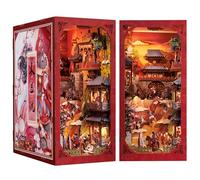 CUTEBEE Kit Book Nook, kit fai da te in miniatura per casa delle bambole con copertura antipolvere e luce a LED, puzzle 3D in legno, kit di modellini per adulti da costruire (La leggenda di Mulan)