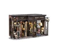 CUTEBEE Kit fai da te in miniatura per casa delle bambole, modello 3D in legno, mini casa per adulti, idea creativa per mini stanza (Retro Coffee House)