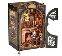 CUTEBEE Kit fai da te per angolo libro, kit per casa in miniatura per adulti e adolescenti, kit fai da te in miniatura con sensore di luce a LED, regali per amanti e familiari (studio del conte del