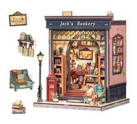 CUTEBEE Kit Fermalibri Book Nook Miniatura: Puzzle 3D in Legno Fai da Te Adulti, Tema Libreria Privata (Jack’s Bookery)