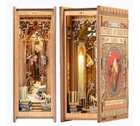 CUTEBEE - Kit per diorama fai da te, in miniatura, casa delle bambole, con mobili e luce LED, fermalibri 3D in legno, kit per modellismo, per adulti, da costruire (Farfalla delle terre perdute)