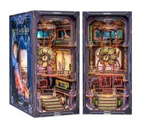 CUTEBEE - Kit per modellino fai da te, Book Nook, diorama, kit fai da te in miniatura, con luce LED, fermalibri 3D in legno, kit per modellismo, per adulti, da costruire (la biblioteca eterna)