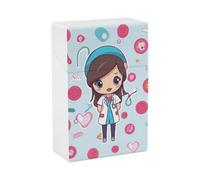 CuteCigarette Case Hard Plastic Flip-Top Slim Pocket-Size Cigarette Holder for 18-20 King Size Cigarettes Case Reusable Smoking Accessories for Men Women