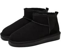 cutecool Mini stivali da donna, classici mini stivali imbottiti con pelliccia, caldi stivali invernali con rivestimento antiscivolo, Nero, 41 EU