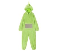cutecool Pigiama Donna Jumpsuit Costume Onesie Pigiama Unisex Animale One-Piece Costume Homewear Sleepwear Party-Verde Chiaro-l-Teletubbies