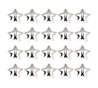 cutecool Set di 20 fermagli per capelli in metallo a forma di stella, clip a scatto argentate, fermagli per capelli antiscivolo, fermagli per capelli con motivo geometrico, accessori decorativi per