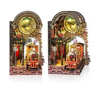 Cuteefun Book Nook Kit - Casa Delle Bambole con luci LED, Creativo per la Decorazione Della Libreria, per Compleanni, Natale, Halloween (Stazione Ferroviaria)