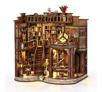 Cuteefun Casa delle Bambole Miniatura Biblioteca con LED Calde, Kit Fai da Te Legno per Amanti Libri e Adulti, Regalo Compleanno Natale, Arredamento Casa (Biblioteca Sogni-Dreamy Book Hall)