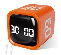 Cuteefun Cube Timer, Timer Pomodoro a Rotazione, 5/10/30/60 Minuti e Conto Alla Rovescia Personalizzato, Modalità Mute e Vibrazione, Volume Regolabile, Gestione del Tempo per Riunioni, Arancione