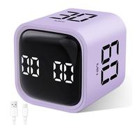 Cuteefun Cube Timer, Timer Pomodoro a Rotazione, 5/10/30/60 Minuti e Conto Alla Rovescia Personalizzato, Display Digitale, Modalità Mute e Vibrazione, Volume Regolabile, per Cucina, Studio