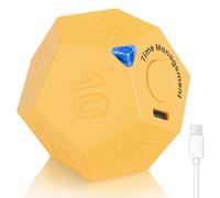Cuteefun Cube Timer, timer pomodoro rotante da scrivania, produttività ricaricabile con vibrazione, gestione del tempo a 12 lati, allarme sonoro regolabile per cucina, studio, riunioni