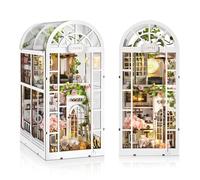 Cuteefun DIY Book Nook Kit, DIY Casa delle Bambole, in Legno Book Nook Casa Kit per Adulti da Costruire, Modello di Casa Artigianale per Compleanno Natale Regalo (Caffè Giardino)