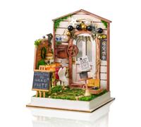 Cuteefun Miniatura Casa delle Bambole Kit con LED, Artigianato in Legno per Adulti Adolescenti da Costruire, Regali di Natale per Il Compleanno (Benvenuti alla Festa)