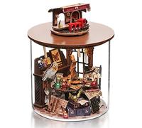 Cuteefun Miniature Casa delle Bambole, Fai da Te in Legno Dream Bottle Kit con la Copertura Antipolvere, Artigianato Artigianale per Adulti 1:100, Regalo, Chirstmas (Magia del Tempo)