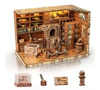 Cuteefun Miniature Casa delle Bambole, Kit da Casa di Bambole in Legno con LED, Struttura a Incastro, Facile da Assemblare, Regalo per Compleanni, Natale e Halloween (Sala dei Dinosauri)