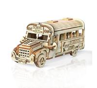 Cuteefun Modellini in Legno da Costruire Autobus Scolastico, Costruzioni Legno Adulti, Puzzle 3D Fai da Te, Idea Regalo per Ragazzi Ragazze Uomini e Donne