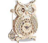 Cuteefun Modellismo in Legno da Costruire per Adulti, Orologio Gufo Puzzle Meccanico 3D da Costruire, Kit Costruzione in Legno 3D, Idea Regalo per Ragazzi Ragazze Uomini e Donne