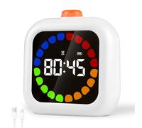 Cuteefun Timer Visivo da 99 Minuti, Timer Pomodoro con Barra di Avanzamento Colorata, Impostazione Rapida Dello Scorrimento, Display Del Livello Della Batteria, Ideale per Cucina, Studio, Riunioni