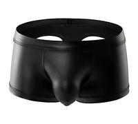 CUTeFiorino Biancheria intima uomo lucido uomo ecopelle bulge pouch boxer slip intimo pantaloni trasparente intimo uomo biancheria intima, Nero , M