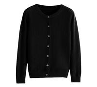 CUTeFiorino Cardigan da uomo Basic Cardigan da donna con scollo rotondo e maniche lunghe e bottoni chiusura della giacca clip, Nero , XXL