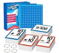 CUTeFiorino Math Cards + Math Board Multiplication Card Times Table Math Division Manipolatives Addition Subtraction Math Games Toys for Kids 1st 2nd 3rd 4th 5th 6t Torre di libri (blu, taglia unica)