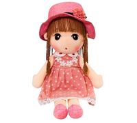 CUTeFiorino One Opening Soft with Clothes Cute Rag Doll Ragdoll Plush Stuffed Toy with Hat Skirt Handmade Plush Toy Baby Girls Sleeping Partner Doll Birthday Cerchietto per capelli (rosa, taglia unica