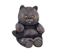 CUTeFiorino Realistic Cat Plush Toy 30 cm Stuffed Animal Plush Realistic Stuffed Cat Soft Plush Toy Stinky Faced Doll (nero, taglia unica)