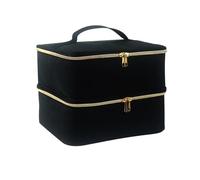CUTeFiorino Set di borse da donna, organizer portatile, borsa organizer per unghie, con strumenti per manicure, per riporre le unghie, ad alta capacità, con manico per borse, Nero , taglia unica