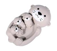 CUTeFiorino Set di giocattoli 1 Mother and 3 Baby Family Tub Toy Parent Child Floating Water Toy Soft Bathtub Toy for Babies DIY Painting and Puzzle (Grey, One Size)