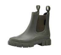 CUTeFiorino Stivali di gomma 2024 da donna temperamento England Rain Boots Mid Calf Boots Non Slip Wear Water Shoes Scarpe da donna blu scuro, verde, 36 EU