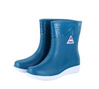 CUTeFiorino Stivali di gomma Antiscivolo Impermeabile Galosce Donna Stivali Sportivi Rotondi Scarpe Punta Pioggia Stivali Da Donna Scarpe Posteriore Aperto, Blu, 37 EU