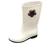 CUTeFiorino Stivali di gomma corti da pioggia per donna, alla caviglia, da giardino, da donna, in gomma, bianco, 40 EU