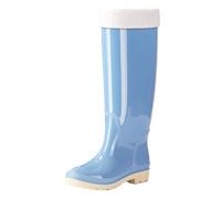 CUTeFiorino Stivali di gomma corti da pioggia per donna, alla caviglia, da giardino, da donna, in gomma, Blu, 40 EU