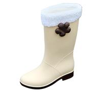 CUTeFiorino Stivali di gomma corti da pioggia per donna, alla caviglia, da giardino, da donna, in gomma, bianco, 40 EU