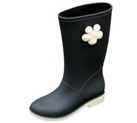 CUTeFiorino Stivali di gomma corti da pioggia per donna, alla caviglia, da giardino, da donna, in gomma, Nero , 40 EU