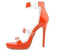 CuteFlats Sexy tacco a spillo sandali open toe moda scarpe, Colore: arancione., 44 EU