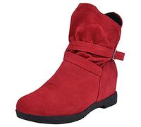 CuteFlats Stivaletti casual da donna con aumento dell'altezza, Colore: rosso, 42 EU