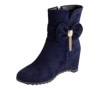 CuteFlats Stivaletti comodi con tacco da donna, Blu scuro, 36 EU