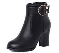 CuteFlats, stivaletti da donna con chiusura lampo, Nero (ecopelle nera), 45 EU