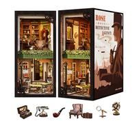 Cutefun Book Nook Kit - Casa delle bambole in miniatura 3D, in legno, per libreria, con inserto per libreria, modello di costruzione, kit regalo creativo con LED (Rose Detective Agency)