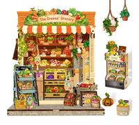 Cutefun Book Nook Kit - Case delle bambole DIY con Luci LED - Miniatura 3D Fai da Te per Decorazione e Collezione, Appassionati di Puzzle (The Greens' Grocery)