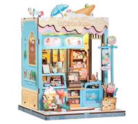 Cutefun Book Nook Kit - Mini Case delle bambole con Luci LED - Modellino Fai da Te per Decorare Librerie - Idea Regalo Unica per Appassionate di Puzzle(Bella‘s Ice Cream)