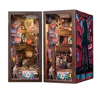 Cutefun Book Nook - Kit per casa delle bambole in legno, fai da te, in miniatura, per la casa delle bambole, per la libreria, per le case, con luci a LED, per la libreria, per la casa delle bambole