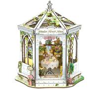 Cutefun DIY Miniature House - Casa delle bambole (Windsor Flower House) | Kit libreria in miniatura per casa delle bambole, con luci a LED, decorazione per la libreria da donna